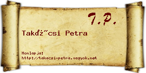 Takácsi Petra névjegykártya